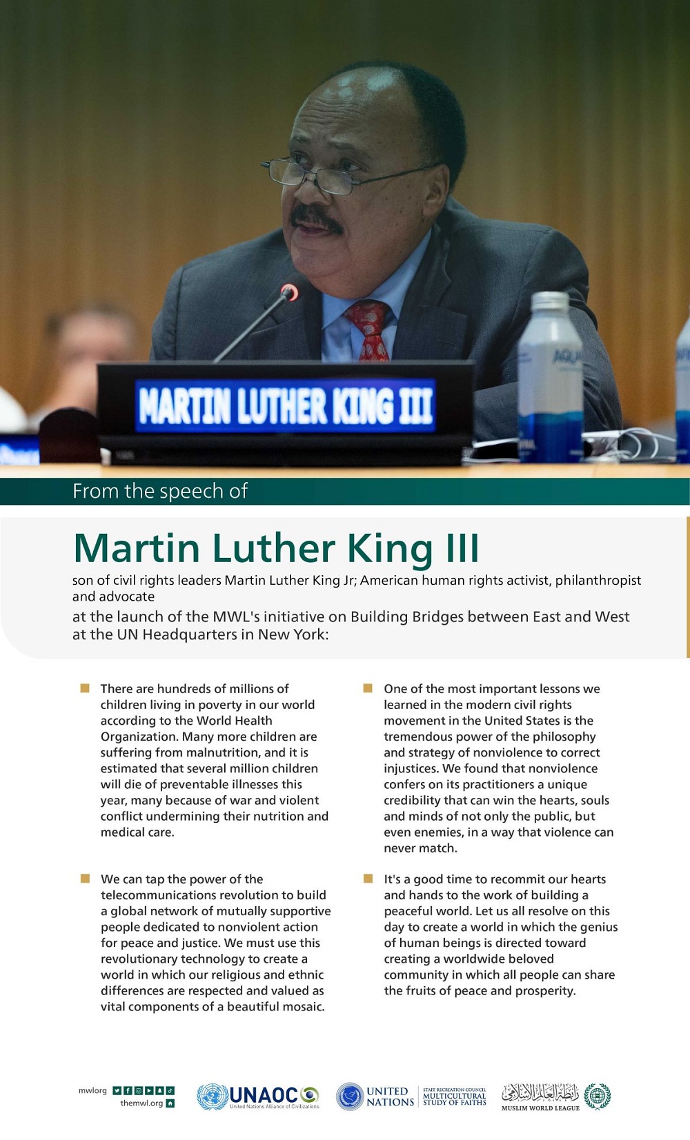 Highlights from the speech of Martin Luther King III, the son of civil
